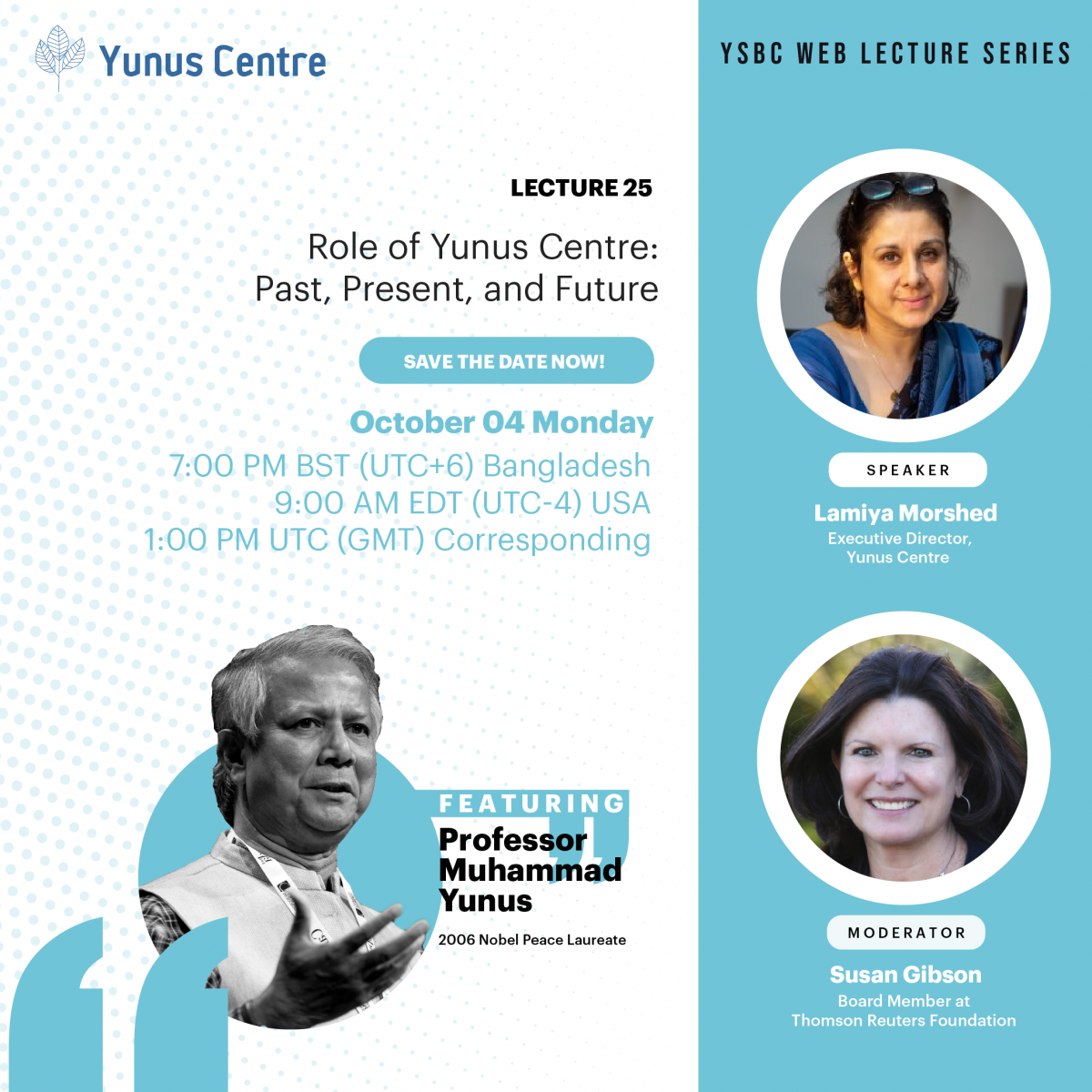 YSBC Web Lecture Series - Lecture#25: Role of Yunus Centre: Past, Present, and Future.